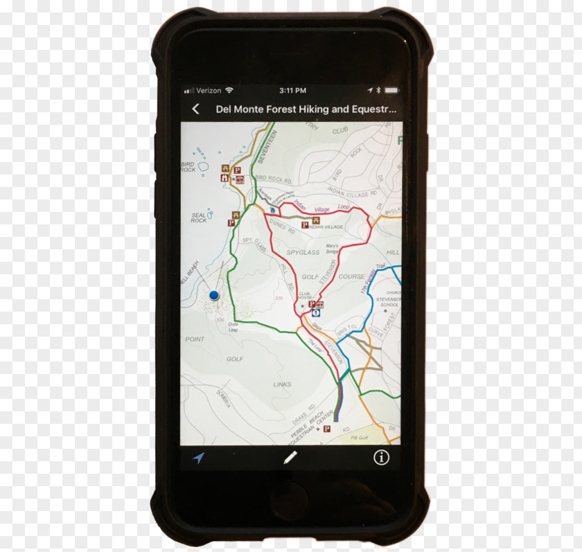 Hiking Trail Smartphone Del Monte Forest Property Own Mobile Phones GPS Navigation Systems PNG