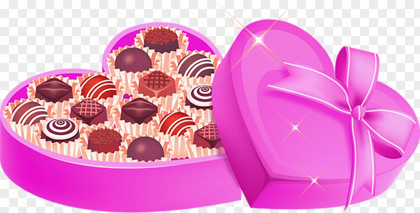 Purple Chocolate Gift Box Valentines Day PNG