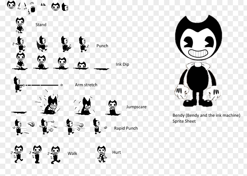 Sprite Bendy And The Ink Machine Undertale PNG