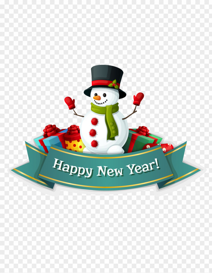 Beautifully Decorated With Ribbons Happy New Year Vector Santa Claus Christmas Illustration PNG