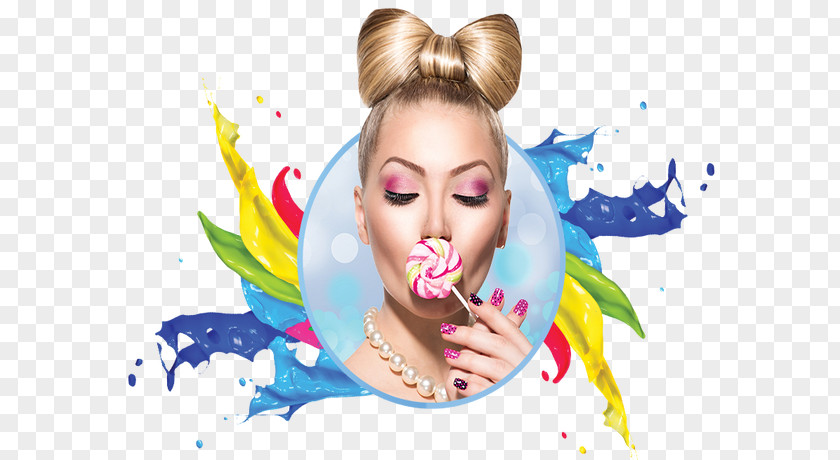 Holi Splash Lollipop Hair Coloring Beauty PNG