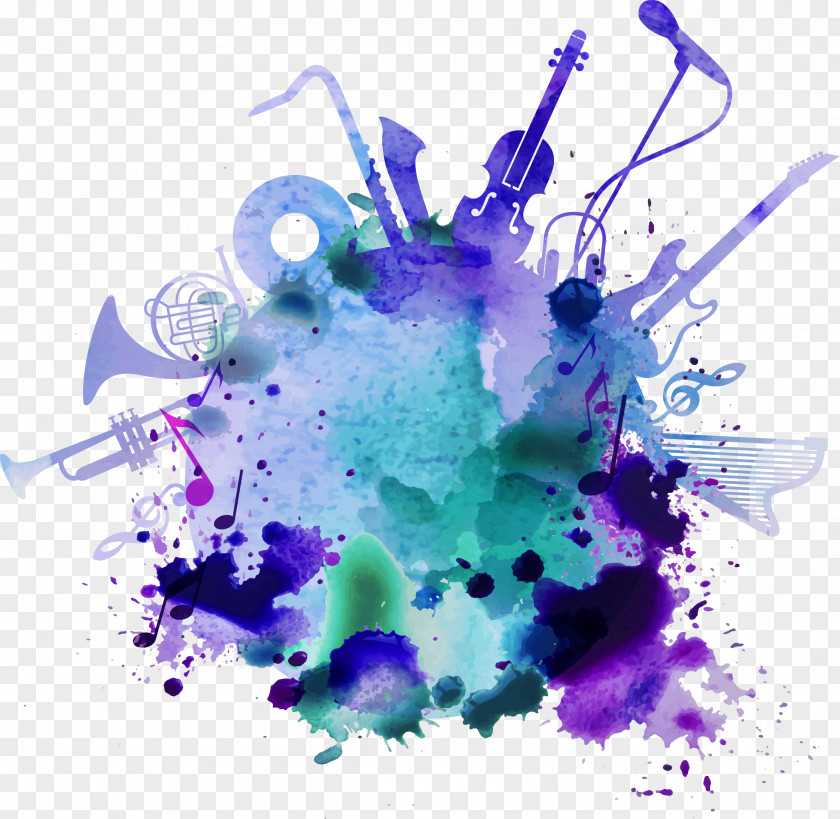 Ink Musical Elements Microphone Instrument Graphic Design PNG