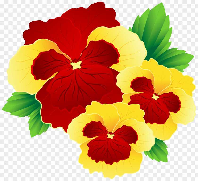 Red And Yellow Pansies Clipart Image Flower Clip Art PNG