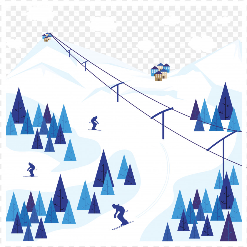 Skiing Snow Ski Resort Cartoon PNG