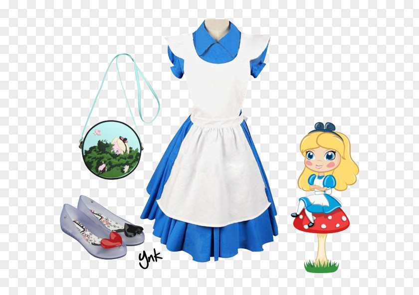 Snow White Dress Costume Blue Cosplay Alice In Wonderland PNG