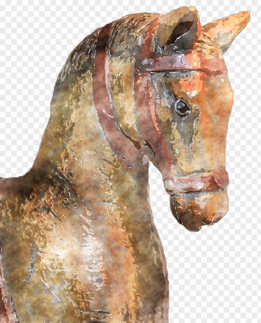 Watercolour Horses Mustang Stallion Halter Sculpture Bridle PNG