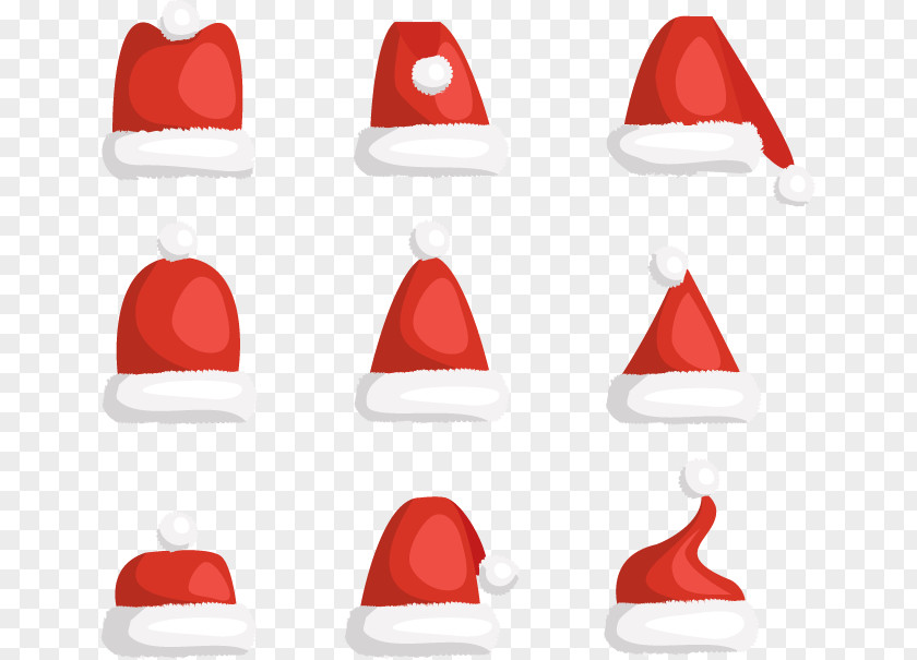 9 Lovely Christmas Hats Santa Claus PNG