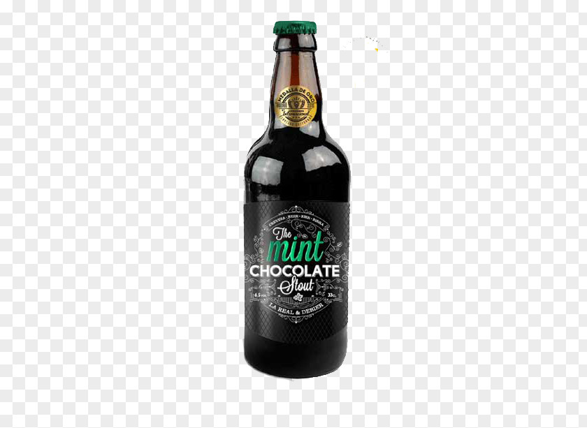 Chocolate Mint Ale Beer Bottle Stout Glass PNG