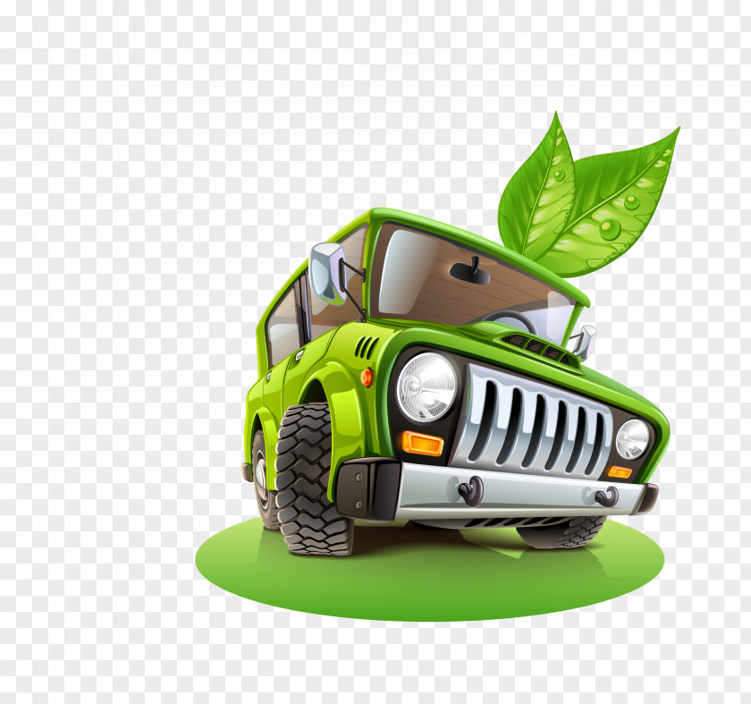 Hand-painted Cartoon Car Travel Illustration PNG