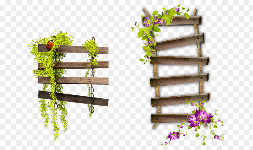 Flower Frame Ladder Bench Garden Spooky Hour Clip Art PNG