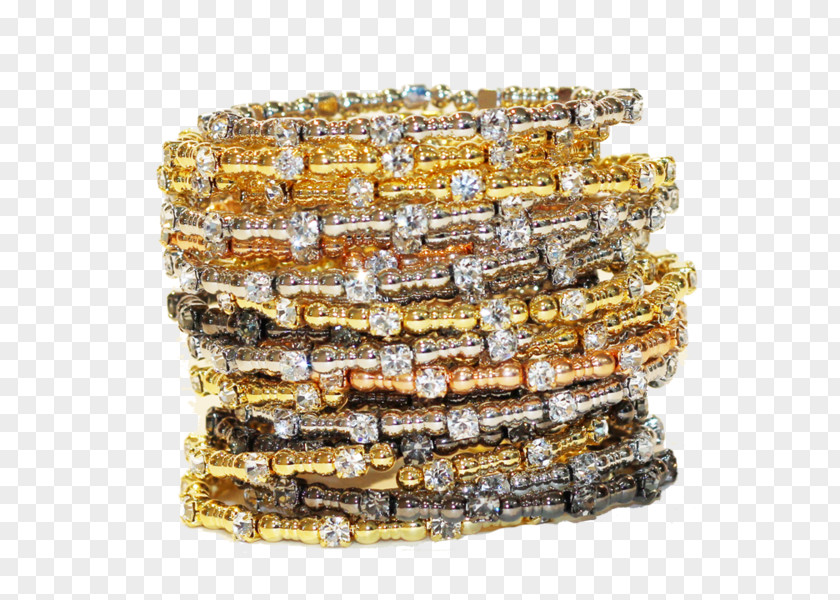 Gold Bangle Bracelet Pearl Bead PNG