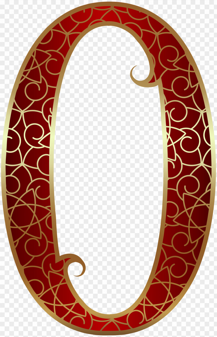 Gold Red Number Zero Clip Art Image PNG