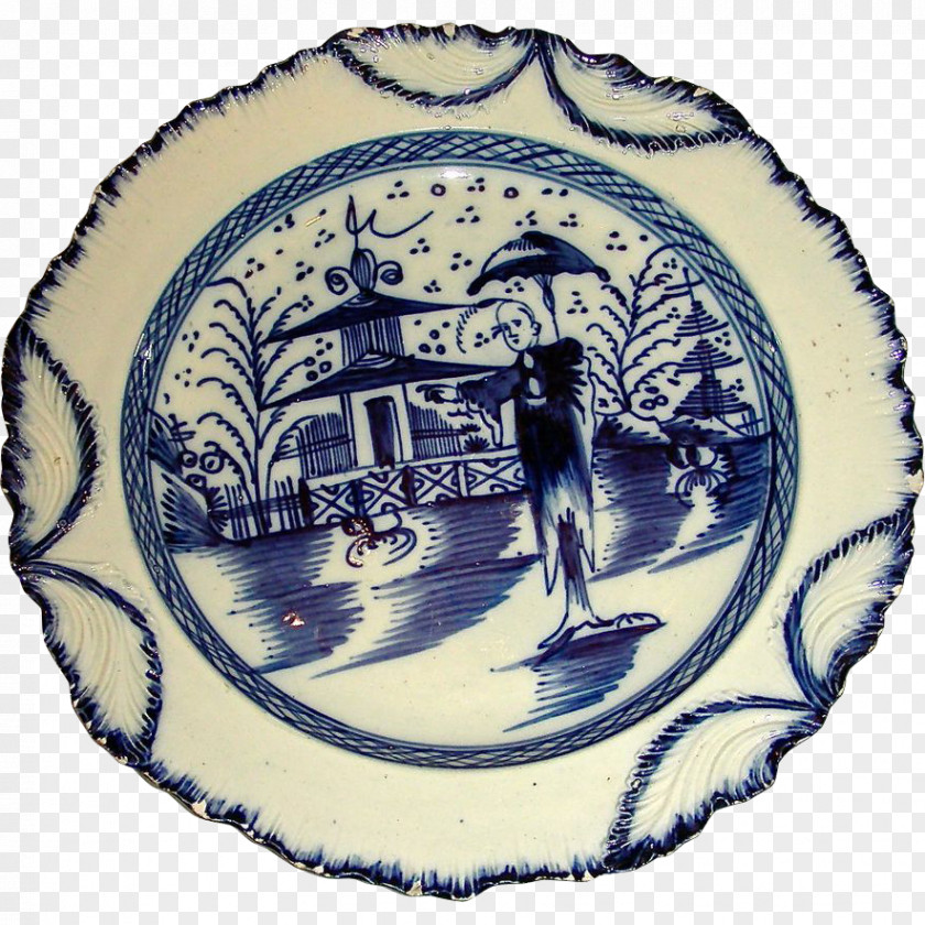 Plate Creamware Underglaze Porcelain 18th Century PNG