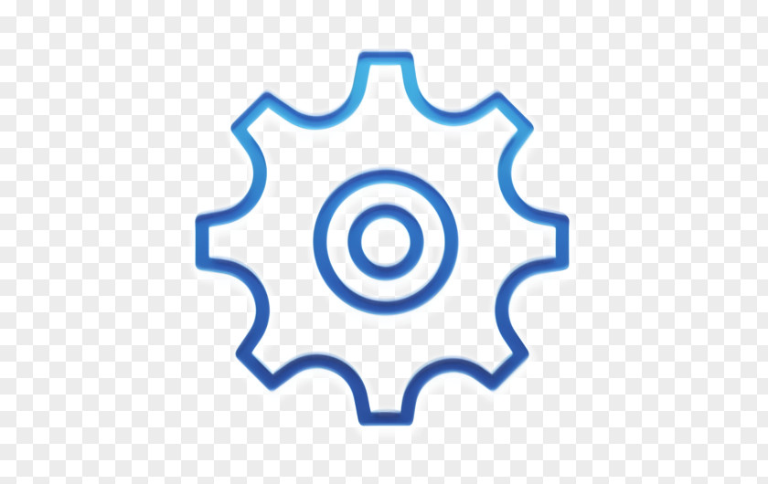 Electric Blue Symbol Gear Icon Essential Set Settings PNG