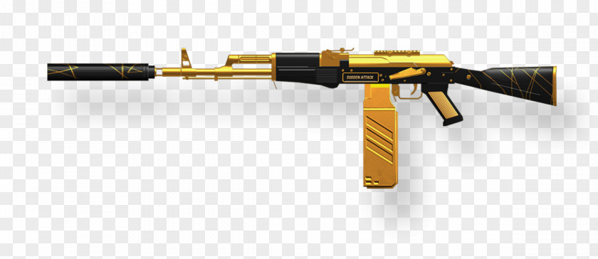 Golden Firearm AK-47 Clip Art PNG