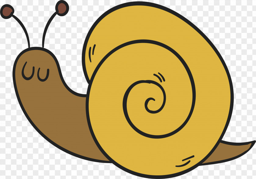 Hand Painted Cute Snail Drawing Clip Art PNG