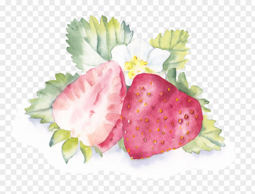 Small Hand-painted Watercolor Fresh Strawberry Fruit Painting Download Illustration PNG
