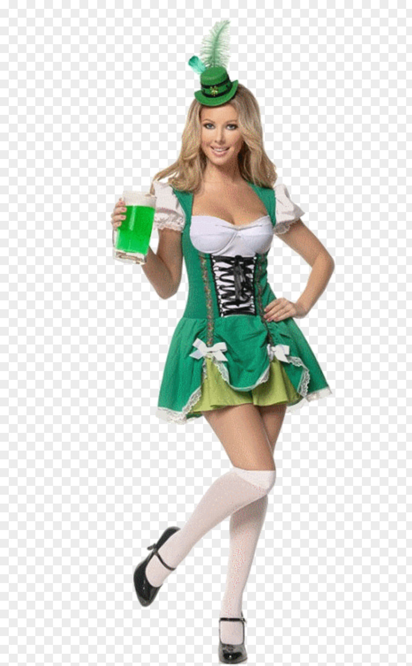 Woman Saint Patrick's Day Costume Irish People Dress PNG