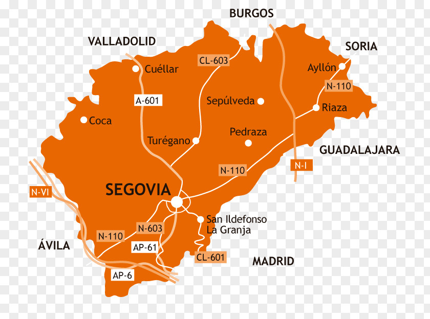 Coca, Segovia Sierra De Guadarrama Province Of Valladolid Map PNG