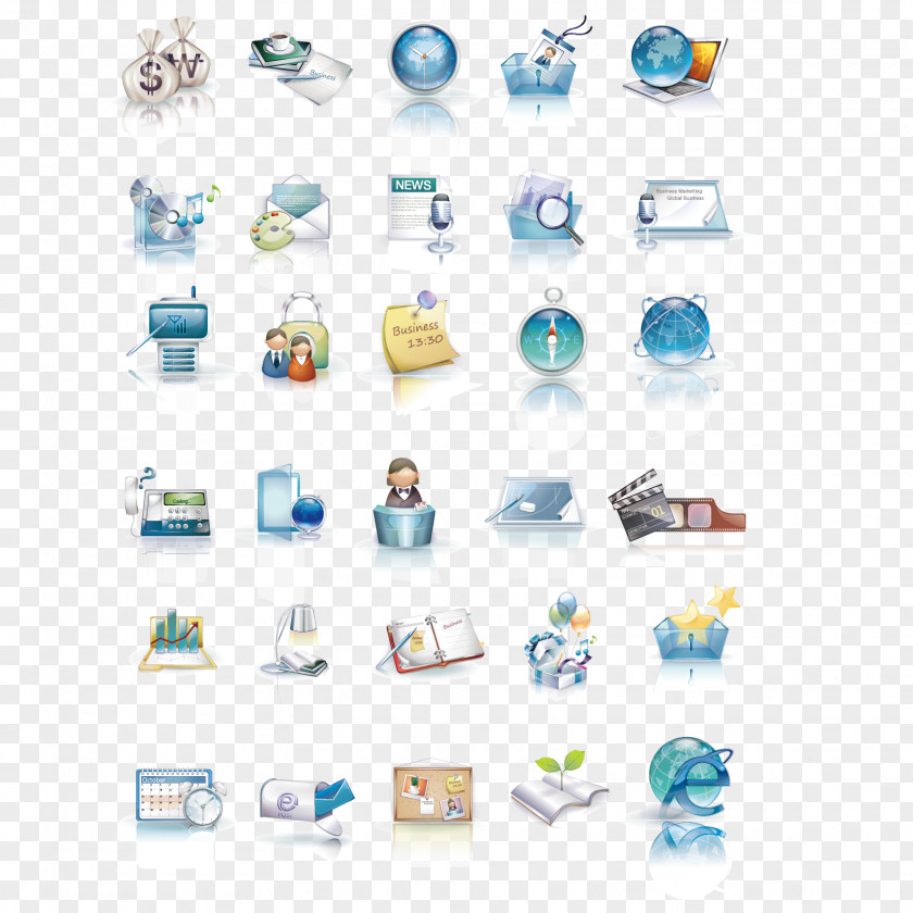 Beautiful 3D Style Business Icon Vector Material Computer Graphics PNG