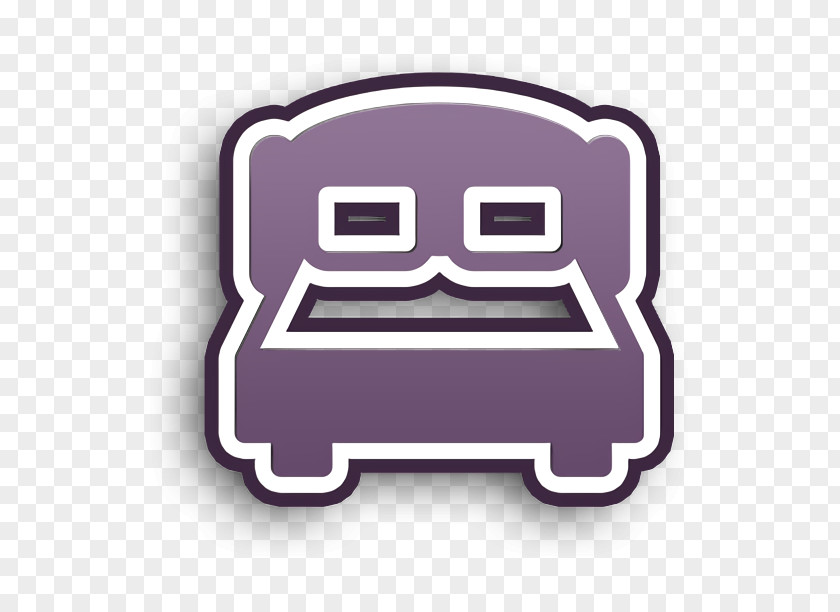 Icon Bed King Size With Two Pillows PNG
