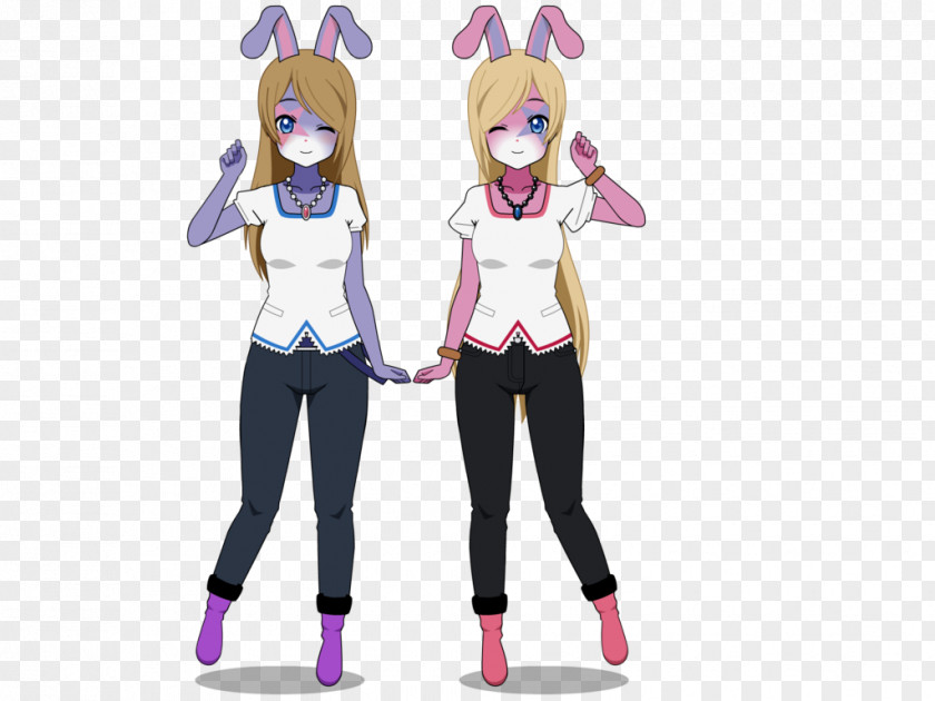 Pet Bunnies Costume Pink M Cartoon Character Fiction PNG