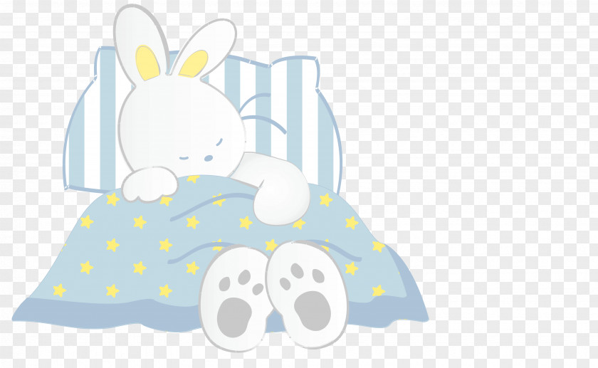 Vector Cute Sleeping Bunny Rabbit Easter Clip Art PNG