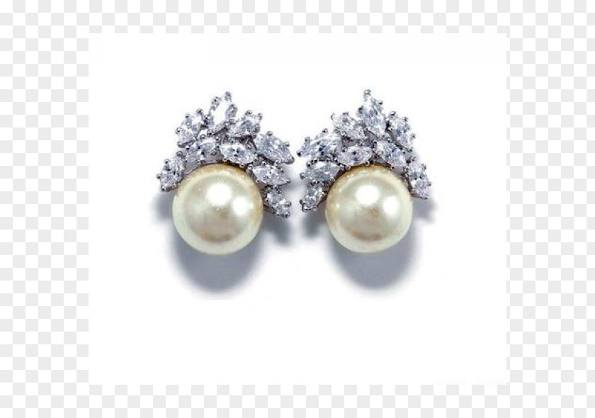 Beautifully Textured Crystal Button Pearl Earring Jewellery Shirt Stud Bride PNG