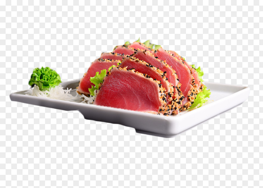 Black Pepper Tuna Fish And Sashimi Sushi Tataki Thunnus Seafood PNG