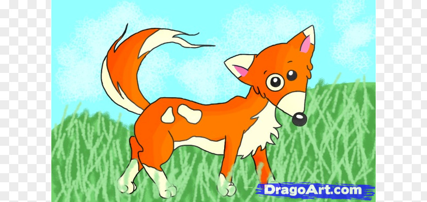 Cartoon Foxes Fox Drawing Illustration PNG
