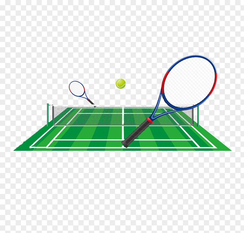 Cartoon Tennis Court Centre Racket Clip Art PNG