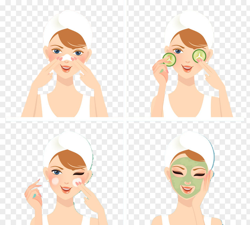 4 Beauty Woman Design Vector Material Mask Computer Software PNG