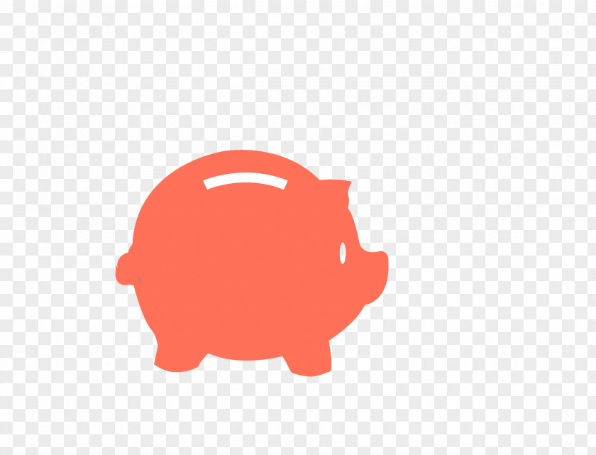 Vector Red Cartoon Piggy Bank PNG