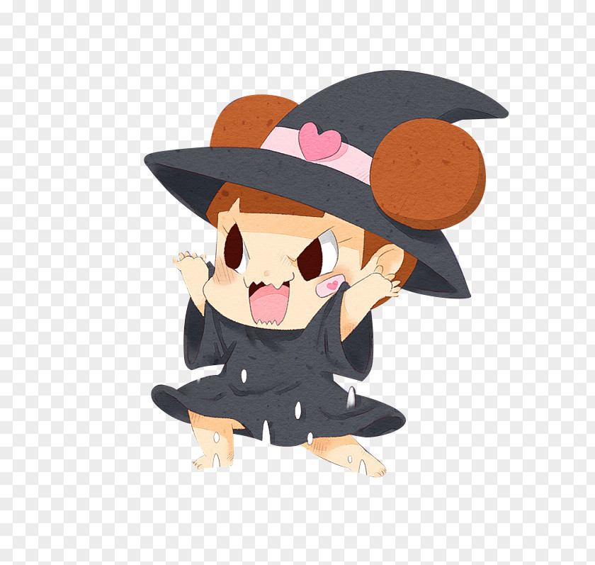 Halloween Cartoon Cute Little Witch Witchcraft PNG