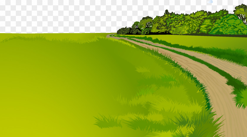 Country Road Landscape Clip Art PNG