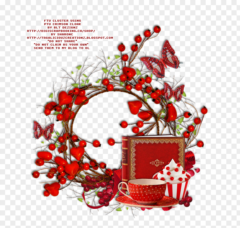 Design Christmas Ornament Floral Font PNG