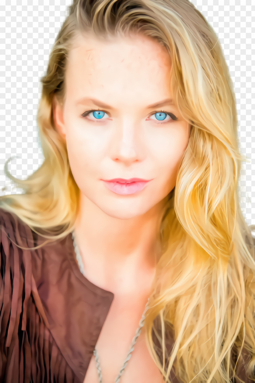 Layered Hair Long Face Blond Hairstyle Eyebrow PNG