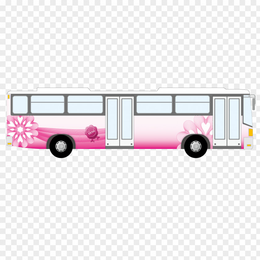 Beautiful Pink Bus PNG