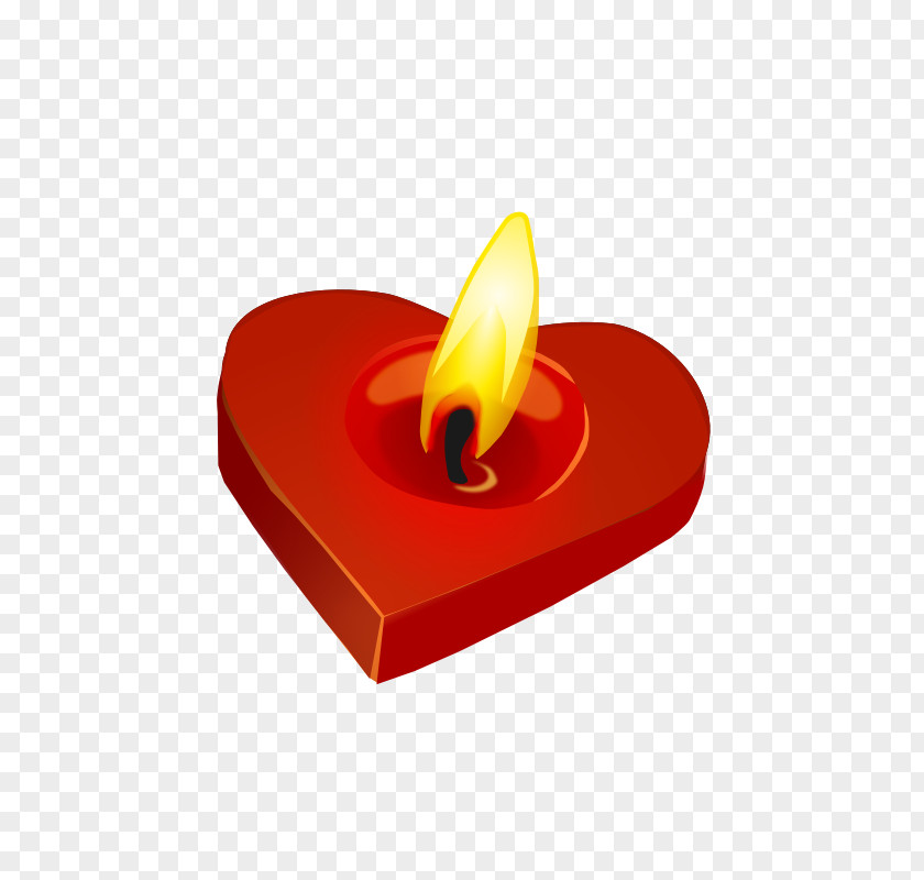 Candle Heart Clip Art PNG