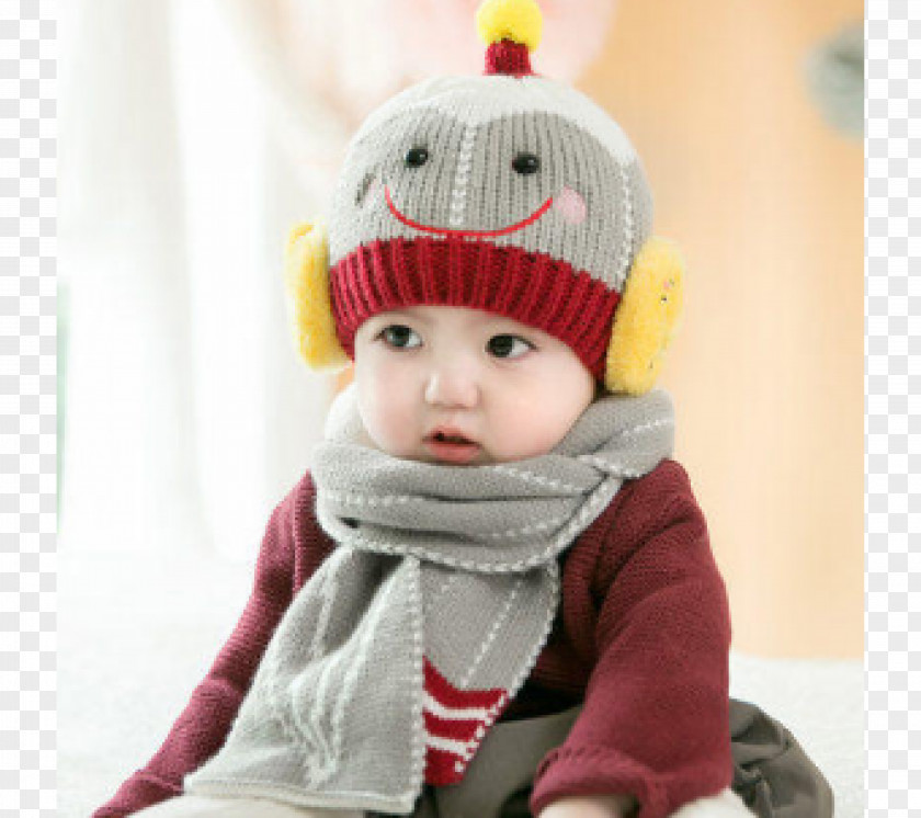 Hat Wool Knit Cap Child Scarf PNG