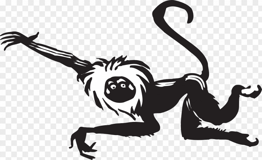 Monkey Black And White Clip Art PNG
