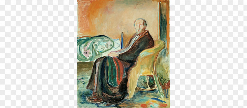 Painting Self-Portrait With The Spanish Flu 1918 Pandemic Self-Portrait. Between Clock And Bed After Influenza Cigarette PNG