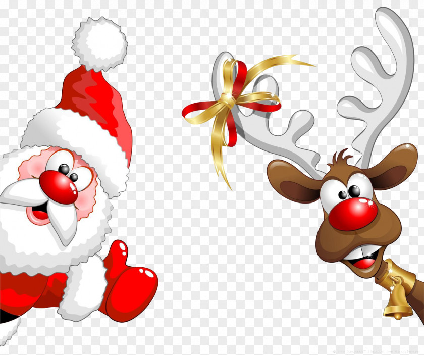 Claus Clipart Santa Reindeer Clip Art PNG
