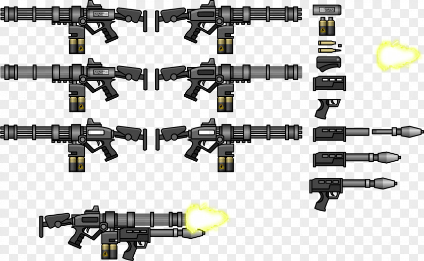 Machine Gun Weapon Firearm Gatling Minigun PNG