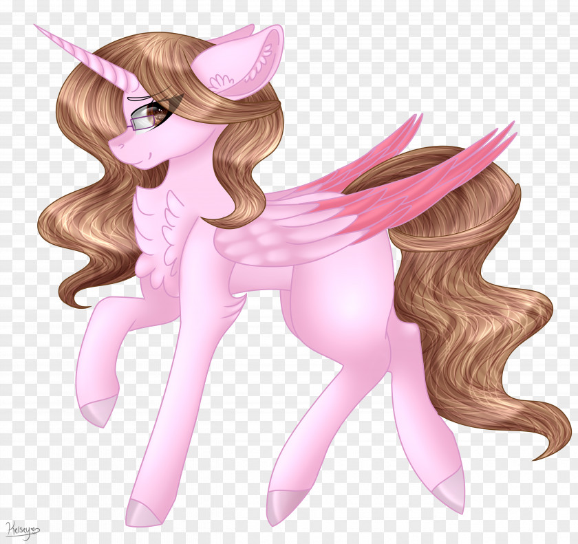 Horse Long Hair Cartoon Pink M PNG