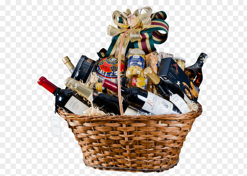 Wine Sparkling Panettone Christmas Basket PNG