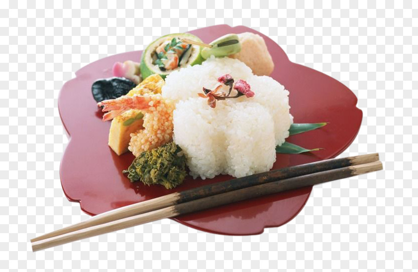 Chopsticks And Rice Dishes Inside The Red Pickles Japanese Cuisine Sushi Bento Chinese PNG