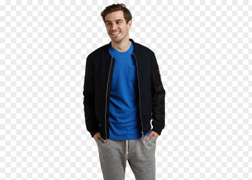 T-shirt Cardigan Cobalt Blue Sleeve Jacket PNG