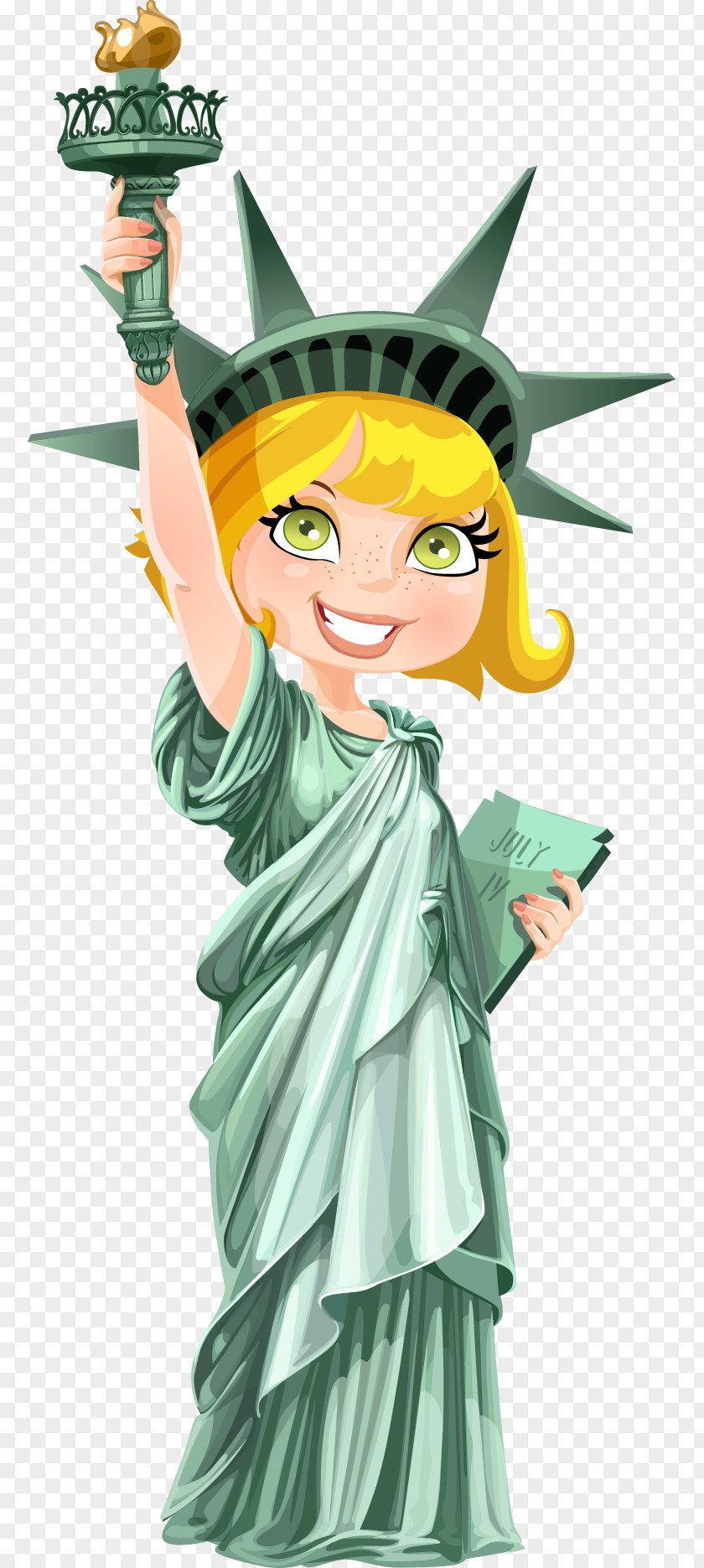 Vector Hand-painted Free Goddess Statue Of Liberty Illustration PNG