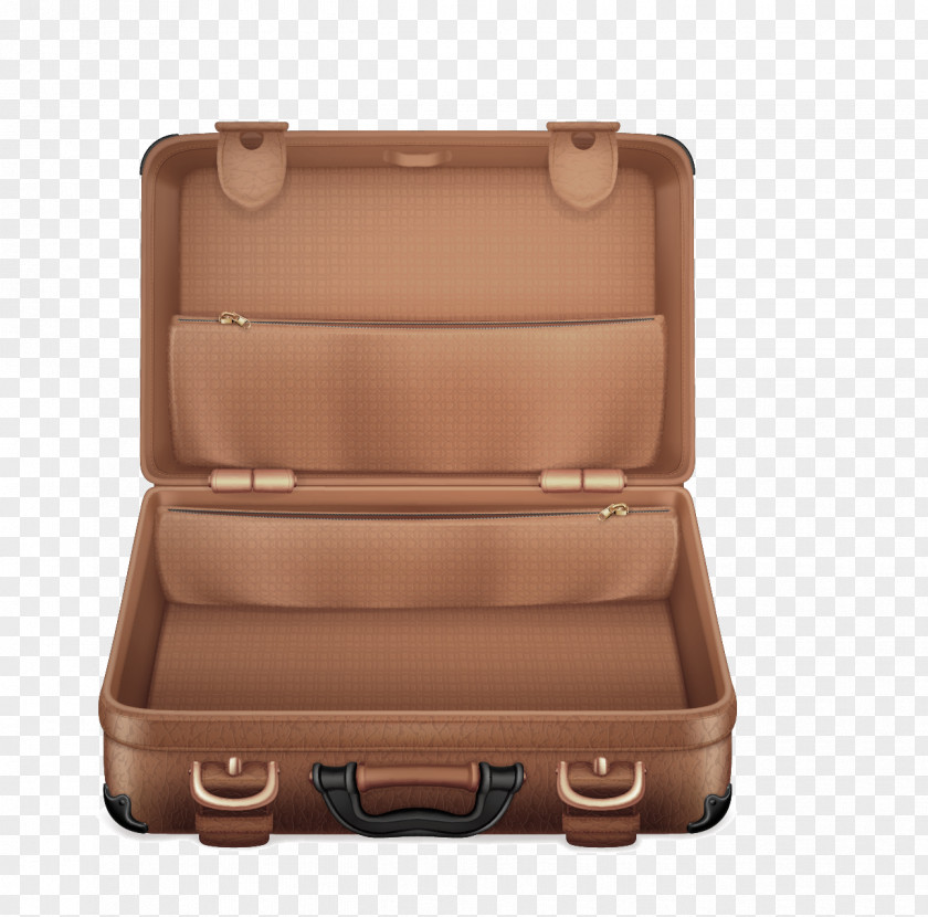 Brown Simple Luggage Decorative Pattern Suitcase Baggage Box Cartoon PNG